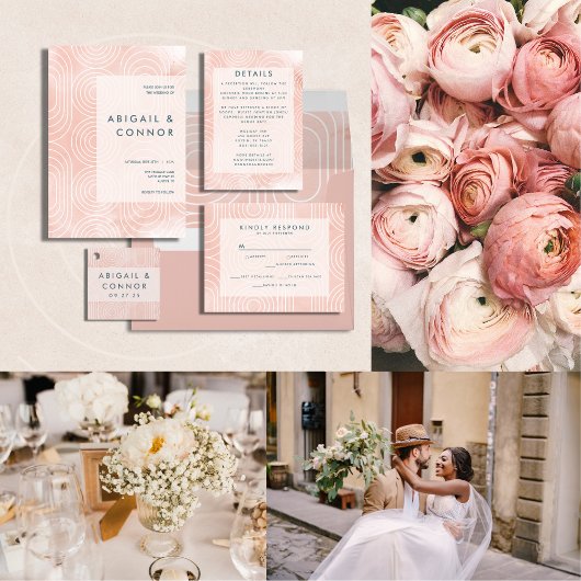 Chic Peach Ovals & Circles Wedding Programm