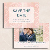 Chic Peach Ovals & Circles Wedding Save The Date
