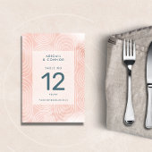 Chic Peach Ovals & Circles Wedding Tischnummer