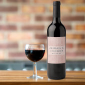 Chic Peach Ovals & Circles Wedding Weinetikett