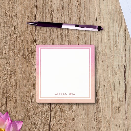 Chic Peach Pink Blush Stilvolle Dream Moderne Nied Post-it Klebezettel