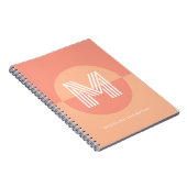 Chic Peach Pink Geometric Modern Monogram Notizblock (Rechte Seite)