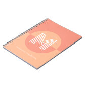 Chic Peach Pink Geometric Modern Monogram Notizblock (Linke Seite)
