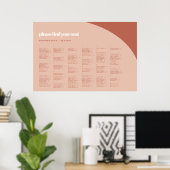 Chic peach terracotta Alphabetische Sitzkarte Poster (Heimbüro)
