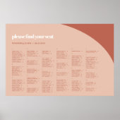Chic peach terracotta Alphabetische Sitzkarte Poster (Vorne)