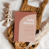 Chic peach terracotta arch Baby Dusche Einladung