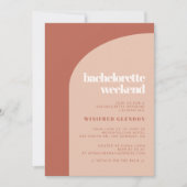 Chic peach terracotta arch bacheloretto einladung (Vorderseite)
