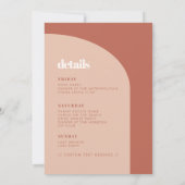 Chic peach terracotta arch bacheloretto einladung (Rückseite)