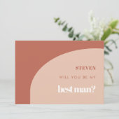 Chic peach terracotta arch Best man offer card Einladung (Stehend Vorderseite)