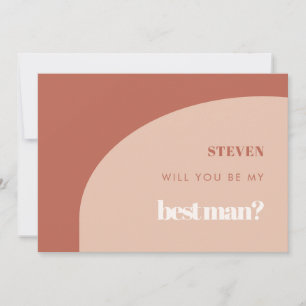 Chic peach terracotta arch Best man offer card Einladung