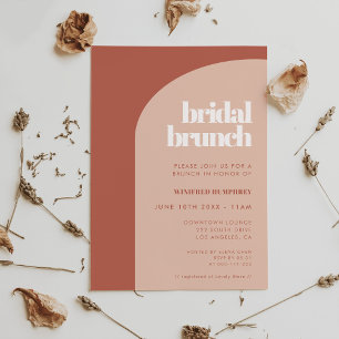 Chic peach terracotta arch Bridal Brunch Einladung