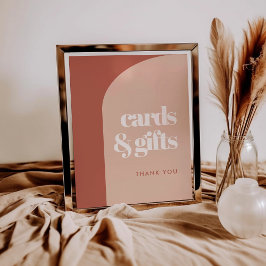 Chic peach terracotta arch Cards & Gifts sign Poster