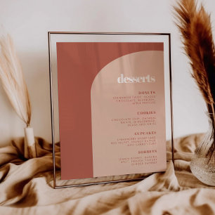 Chic peach terracotta arch Dessert Bar Poster