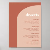 Chic peach terracotta arch Dessert Bar Poster (Vorne)