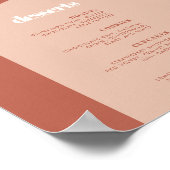 Chic peach terracotta arch Dessert Bar Poster (Ecke)