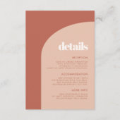Chic peach terracotta arch Details Karte (Vorderseite)