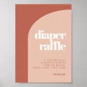Chic peach terracotta arch Diaper Raffelzeichen Poster (Vorne)
