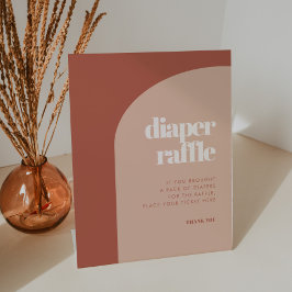 Chic peach terracotta arch Diaper Raffle Sockelschild