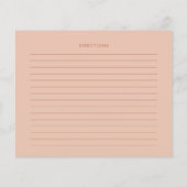 Chic peach terracotta arch Rezept Karte (Rückseite)