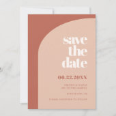 Chic peach terracotta arch save the date (Vorderseite)