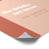 Chic peach terracotta arch wedding Open Bar sign Poster (Ecke)