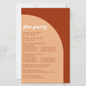 Chic Peach Terracotta Arch Wedding Program (Rückseite)