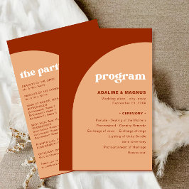 Chic Peach Terracotta Arch Wedding Program