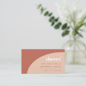 Chic peach terracotta arch wedeln Drink Eintrittsk Visitenkarte (Stehend Vorderseite)