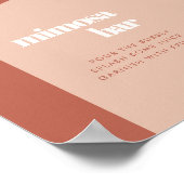 Chic peach terracotta arch wedeln Mimosa Bar Poster (Ecke)