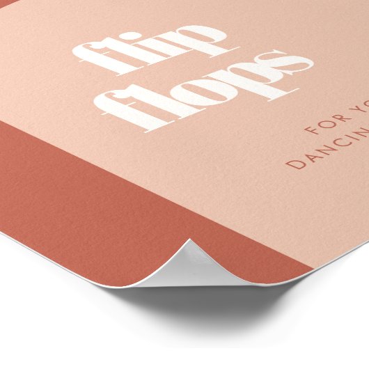 Chic peach terracotta arch wedelt Flip Flops Zeich Poster (Ecke)