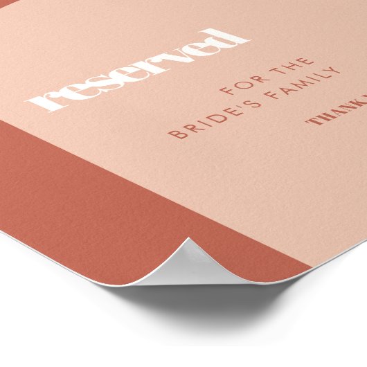 Chic peach terracotta arch wedelt Reservierungszei Poster (Ecke)