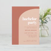 Chic peach terracotta Bachelor Party Einladung (Stehend Vorderseite)
