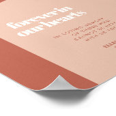 Chic peach terracotta Forever in unseren Herzen Ze Poster (Ecke)