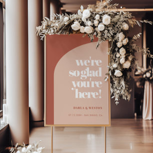 Chic peach terracotta So frohe Sie sind hier willk Poster
