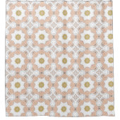 Chic Peach und White Pattern Duschvorhang (Vorderseite)