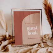 Chic peach Unterzeichnen unser Gästebuch Hochzeits