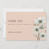 Chic peach weiß minutifarbenen Frühling Blumenkohl Einladung (Vorderseite)