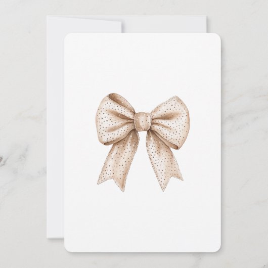 Chic Peach White Bow Brautparty Einladung (Rückseite)