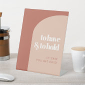 Chic peach zu haben und zu halten Hochzeitsleder Sockelschild (In SItu)