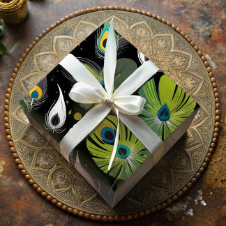 Chic Peacock Feather - Geschenke für einen Vogelbe Geschenkpapier