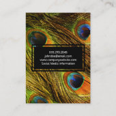 Chic Peacock Feathers Pattern Visitenkarte (Rückseite)