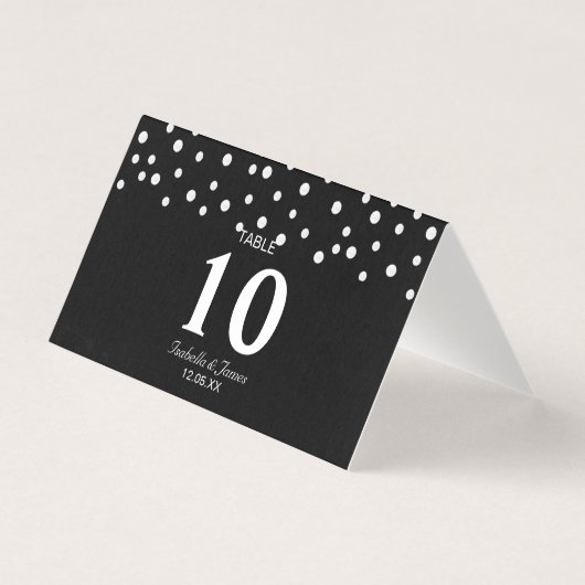 Chic Pearl Confetti auf Black Wedding (Vorderseite)