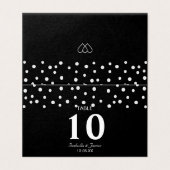 Chic Pearl Confetti auf Black Wedding (Außenseite Aufgefaltet)