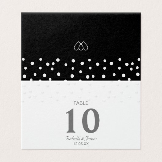 Chic Pearl Confetti auf Black & White Wedding (Außenseite Aufgefaltet)