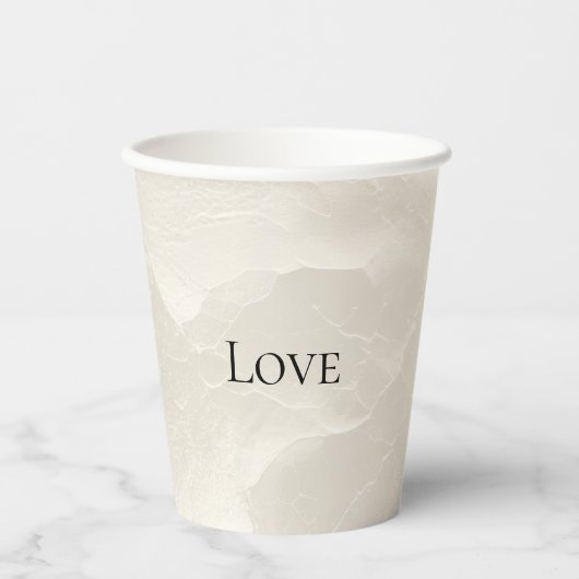 Chic Pearl Glam Ivory Wedding Pappbecher (Vorderseite)