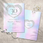Chic Pearl Heart 30 Jahre Einladung<br><div class="desc">Dieses elegante 30-jährige Hochzeitsjubiläum mit einem wunderschönen Perlenherz ist mit Ihren speziellen Perljubiläumsinformationen personalisiert. Auf der Rückseite befindet sich ein passendes Perlenherz,  das Ihre Jubiläumsdaten in elegantem Text auf Perlenhintergrund abbildet. Entwickelt von Thisisnotme©</div>
