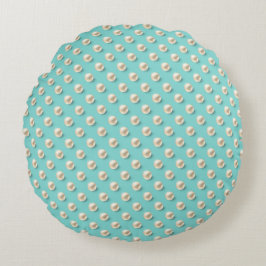 Chic Pearl & Turquoise Rundkissen Rundes Kissen