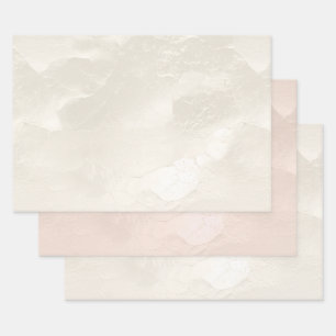 Chic Pearl White Glam Elvory Blush Wedding Geschenkpapier Set