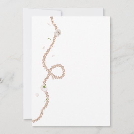 Chic Pearls and Prosecco Brautparty Einladung (Rückseite)