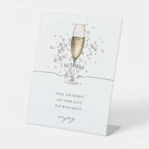 Chic Pearls and Prosecco Champagne Mimosa Bar Sign Sockelschild
